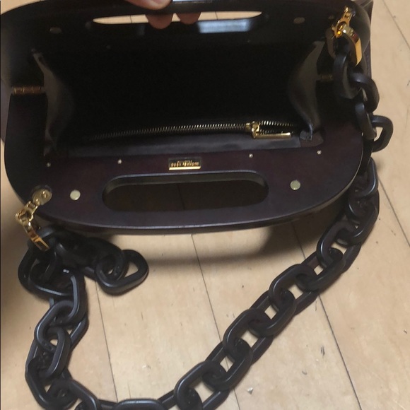 Michael Kors collection leather bag with wood det - Picture 7 of 8